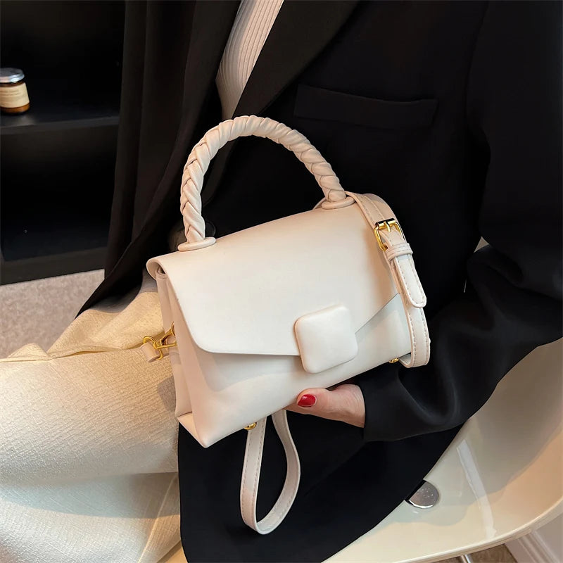 Twist Hand Bags for Women High Quality PU Shoulder Bag Cute Purses and Handbag Designer Crossbody Bag Luxury Satchel