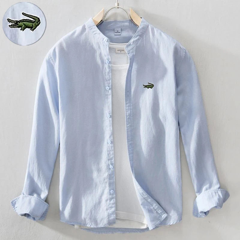 Crease-Resistance Shirts Men Summer New Short Sleeved Cotton Linen Shirt Business Casual Loose Fitting High Elasticity T-shirt