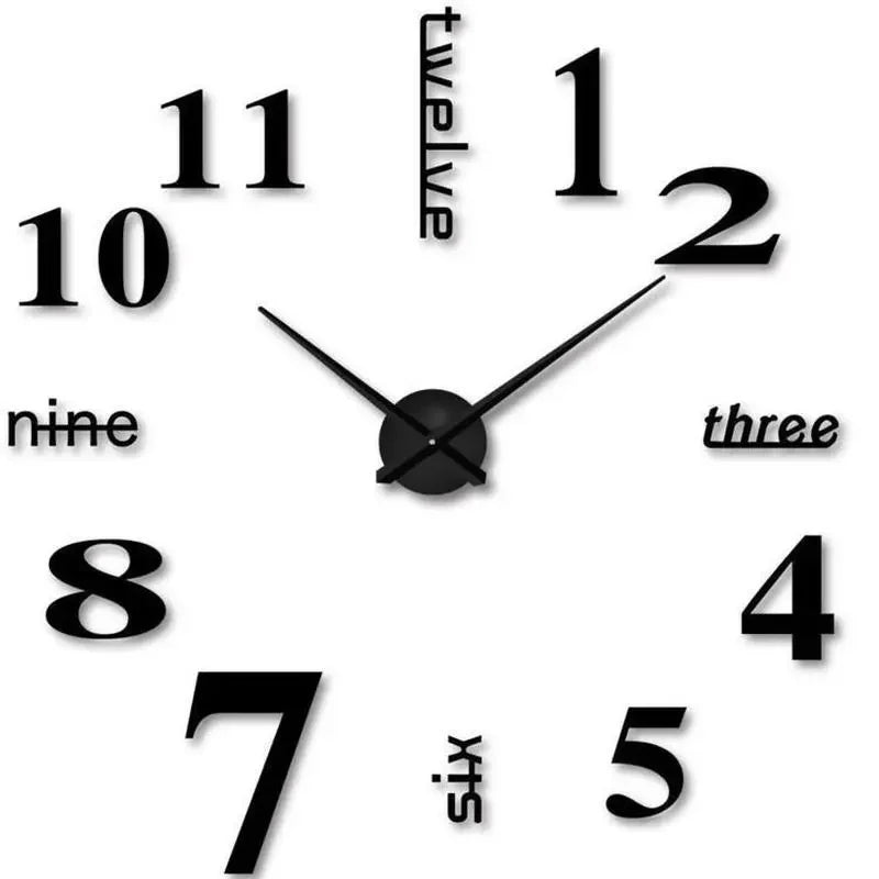 Mirror Roman Numbers 3D  Wall Clock Stickers Elegant DIY Digital Wall Clocks for Home Art Living Room Office Decoration Clock