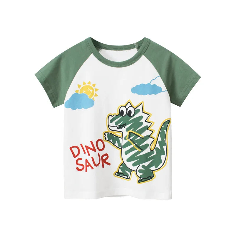 Children Short Sleeve T-shirts Korean Version Kids Clothing Boy Baby Cotton Tees Summer Cartoon Tops