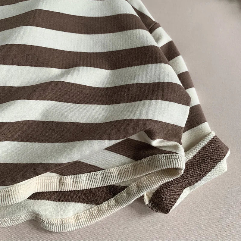 Spring Autumn New Children Casual T Shirt Loose Kids Striped T Shirts Cotton Tee Boys Girls Long Sleeve Tops Baby Clothes girl boy