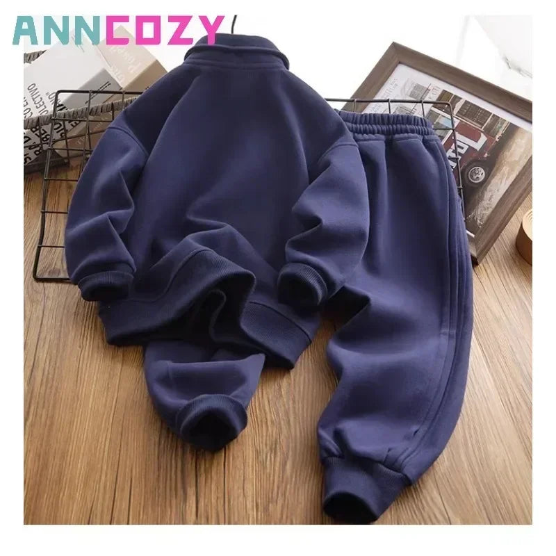 Spring Autumn Boys Girls Clothing Set Long Sleeve Sweatshirt Coat+Trousers Sport Suit 2Pcs  baby boy clothes wear resistant