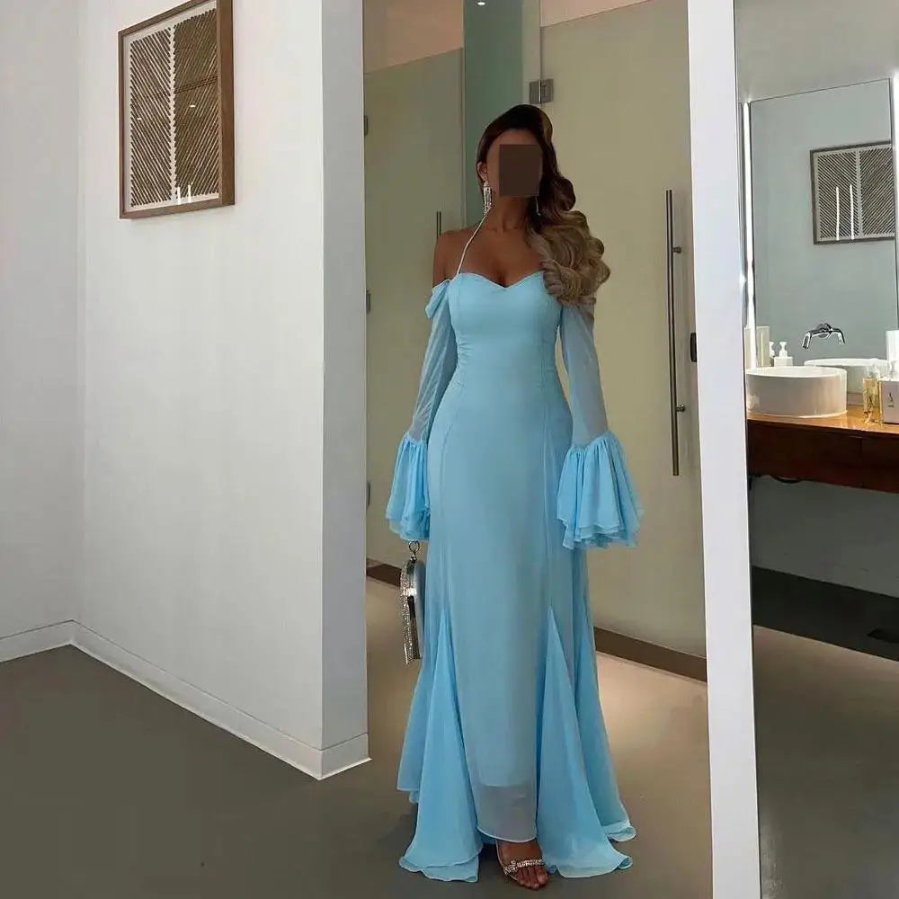 Sweetheart Prom Dress Long Sleeves With Floor Length Evening Dress Women