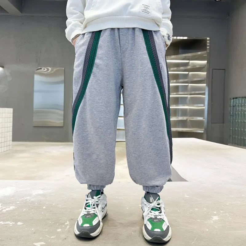 Boys Pants Kids Clothes Children's Sports Pants Casual Black Grey Outdoor Running Sweatpa