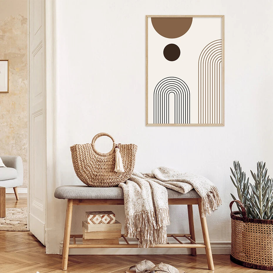 Geometric Line Boho Posters Canvas Painting Wall Art Print Pictures for Bedroom Living Room Interior Home Decoration