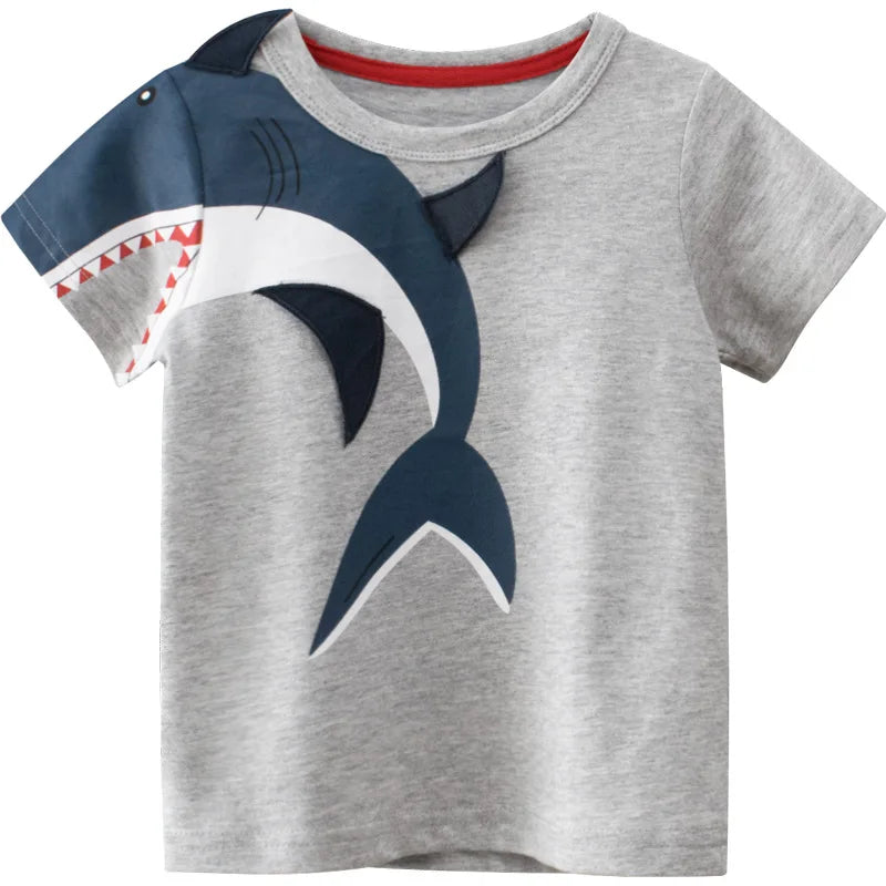 Children Short Sleeve T-shirts Korean Version Kids Clothing Boy Baby Cotton Tees Summer Cartoon Tops