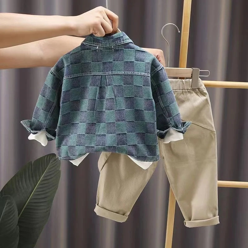 Kid Boys Autumn Suit New Spring Autumn Children Sets Children Clothing Boys Jacket +T-shirt Pants 3 PCS