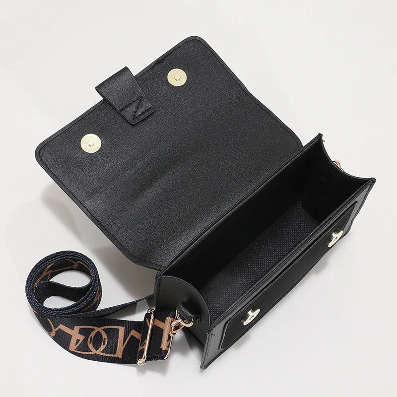 Small Classic Fashion Female Shoulder Bag Wide Straps Flap Crossbody Bags for Women Trend Simple Handbag Designer Bag
