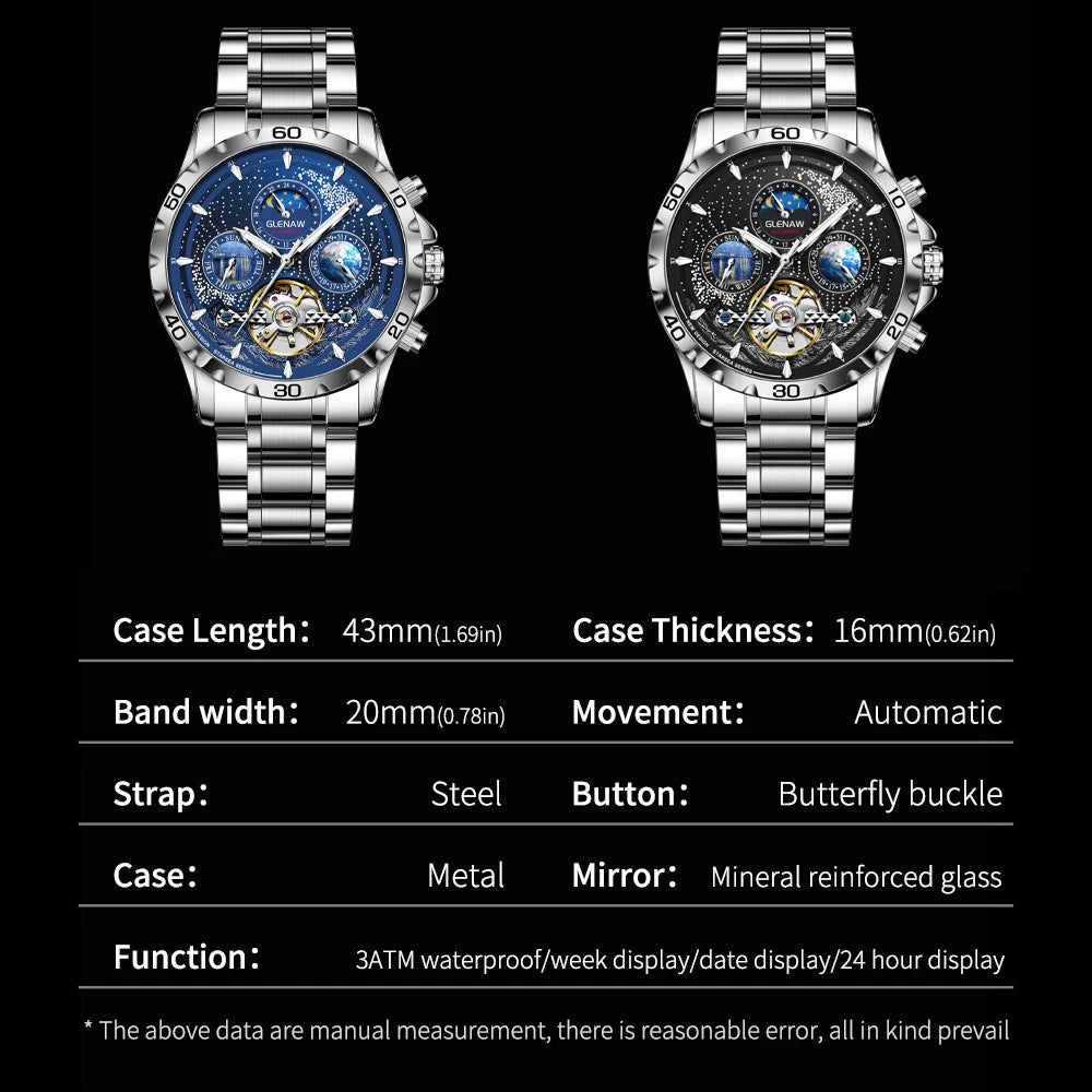 Men Watches Top Brand Luxury Fashion Business Automatic Watch Men's Waterproof Mechanical Watch Montero Homme