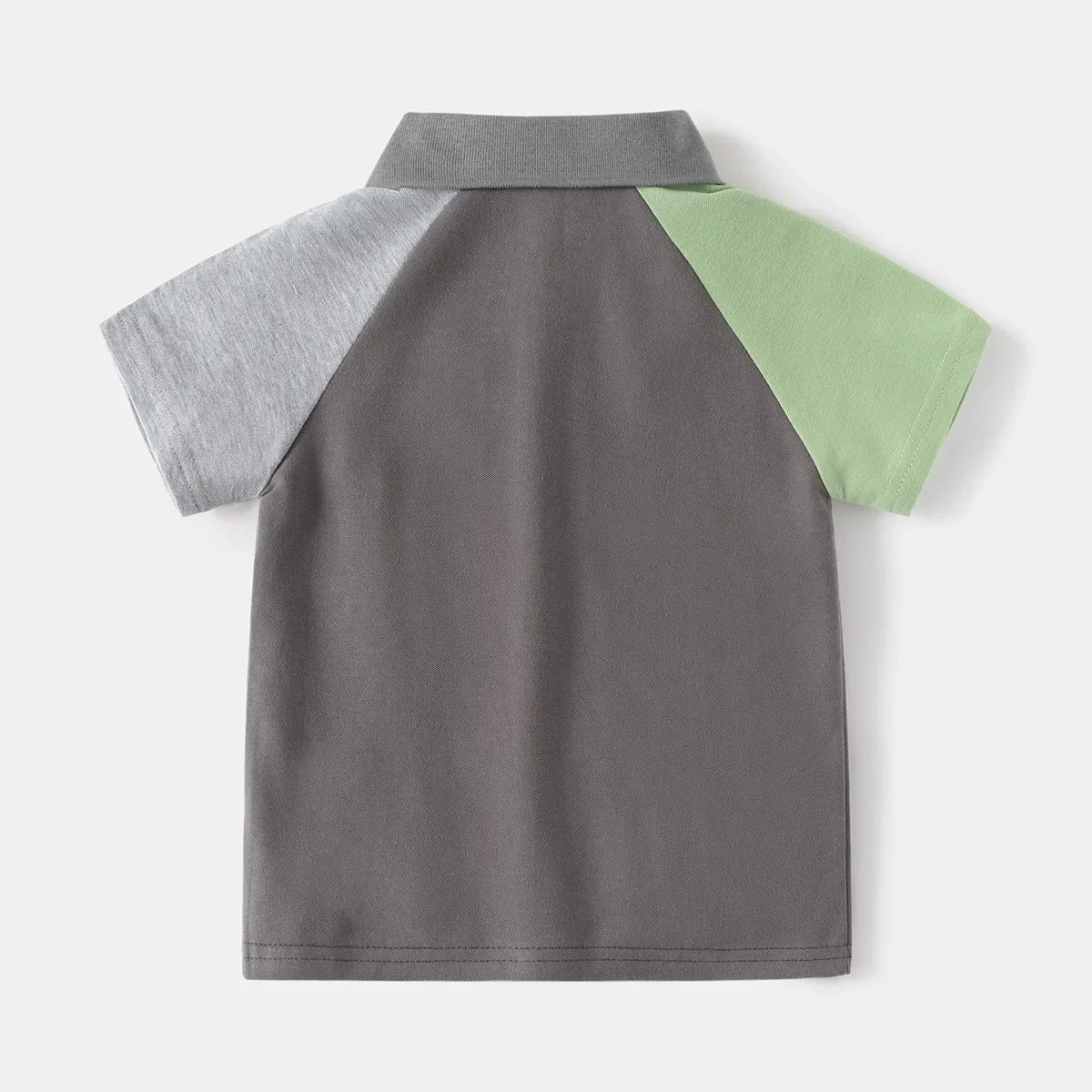 Boys Casual Polo Shirts Summer Kids Fashion Cartoon Dinosaur Patchwork Short Sleeve Lapel T-shirt Tops Children Clothing