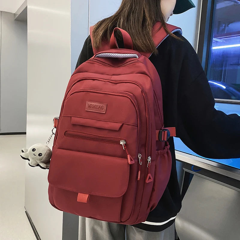 Large Capacity Backpack Women Unisex Travel Backpack Multi Pocket College Student Schoolbag For Teenage Girl Men Book
