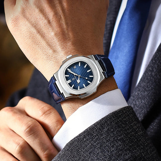 Luxury Man Wristwatch Waterproof Luminous Date Leather Men's Watches Sports Square Men Watch Casual Quartz Male Clocks