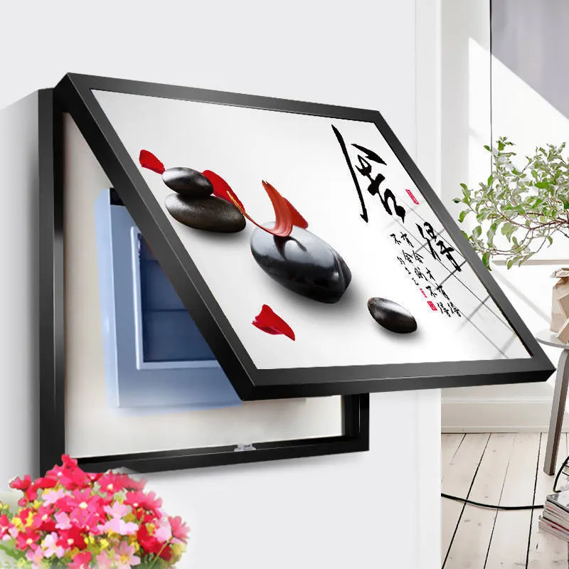 Electric Meter Box Decor Power Switch Hide Cover Wall Canvas Poster Paintings 40x30cm Home Design Painting Decorative