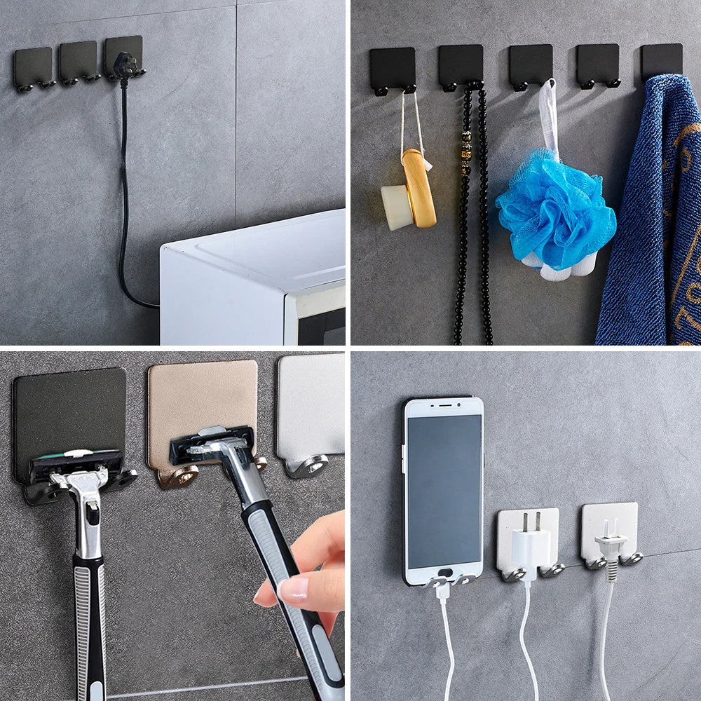 Magnetic Shaver Storage Rack Wall-mounted Storage Rack Kitchen Bathroom Plug Hook Space Aluminum Metal Key Holder Wall