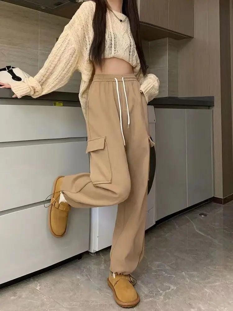 Women's  New  High Waist Loose Slim Wide Leg Pants for Workwear Trousers Casual Leggings