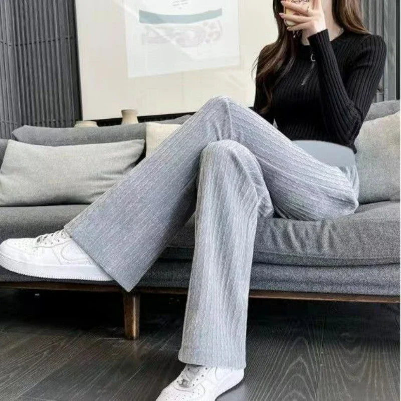 Wide Leg Pants for Women's Spring and Autumn New  High Waisted Slim Straight Leg Pants
