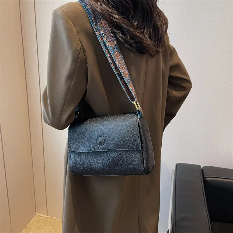 Leather Tote Crossbody Bag for Women Female Simple Shoulder Side Bag Quality Female Handbags and Purses