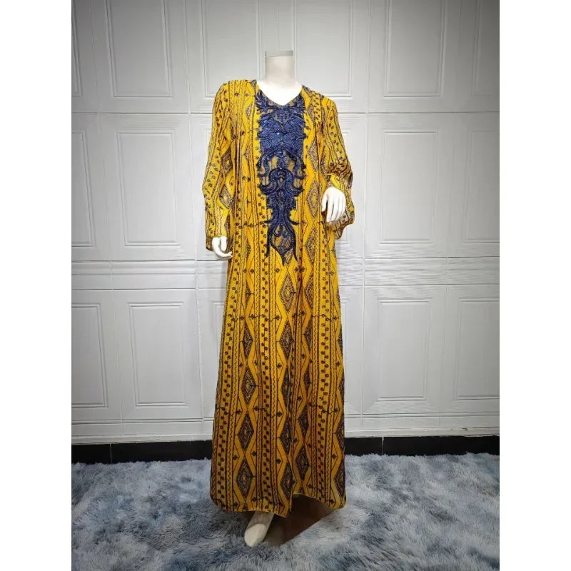 woman Dress Muslim  Muslim Abaya Islamic Clothing Embroidery Robe Long Sleeve Caftan Abaya