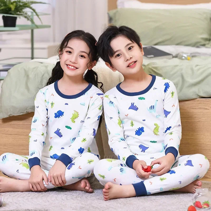 Baby Boys Pajamas Autumn Long Sleeved Children's Clothing Sleepwear Teen Pajama Cotton Pyjamas Sets For Kids 6 8 10 12 14 Years