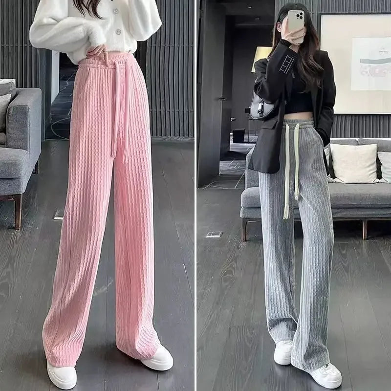 Wide Leg Pants for Women's Spring and Autumn New  High Waisted Slim Straight Leg Pants