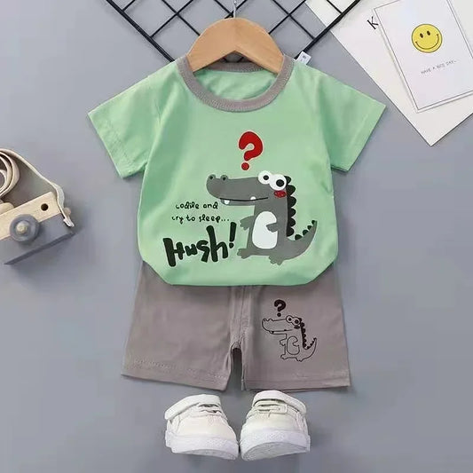 Children's 2PCS Sets mother Kids Clothes Boys Girl T-shirt Shorts Summer Cotton Short sleeve Baby Children Clothing Toddler Suit