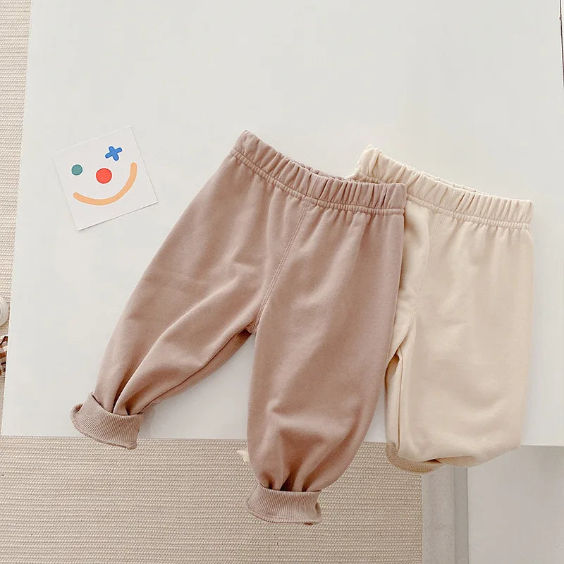 Toddler Boy Casual Bear Pullover Sweatshirts Baby Girl Thin Cute Cartoon Long Sleeves Tops And Solid Cotton Pants 2pc Set