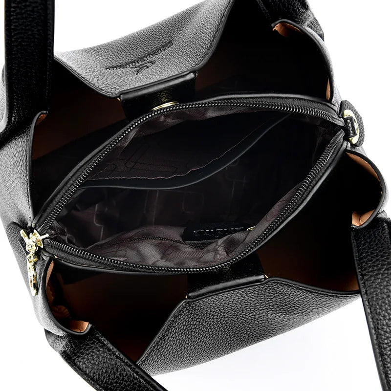 Luxury Handbags Women Bags Designer Ladies Chic Genuine Leather Cowhide Stylish Crossbody Shoulder Bag Sac Main