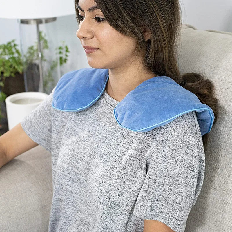 Microwave-heated shoulder and neck warm compress pack flaxseed neck pillow shoulder warming shawl lavender clay beads pain relive