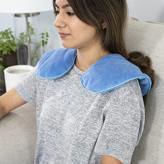Microwave-heated shoulder and neck warm compress pack flaxseed neck pillow shoulder warming shawl lavender clay beads pain relive