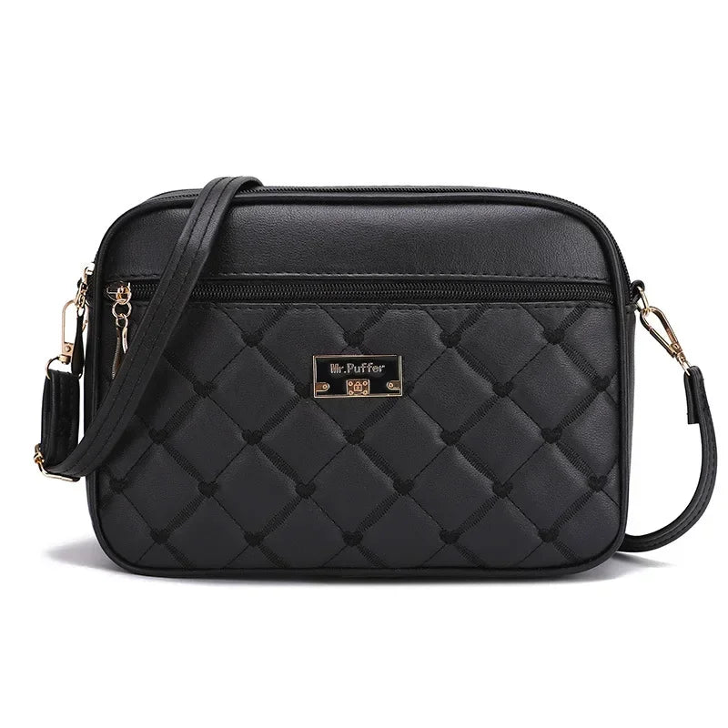 Women's New Cross Border Foreign Trade Lingge PU Crossbody Versatile Small Messenger Bag One Shoulder Small Square Handbag