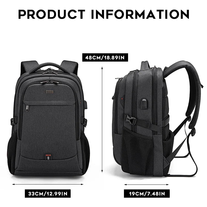 New Fashion Water Resistant Business Backpack For Men Travel Notebook Laptop Backpack Bags 17.3 inch Male  For Teen