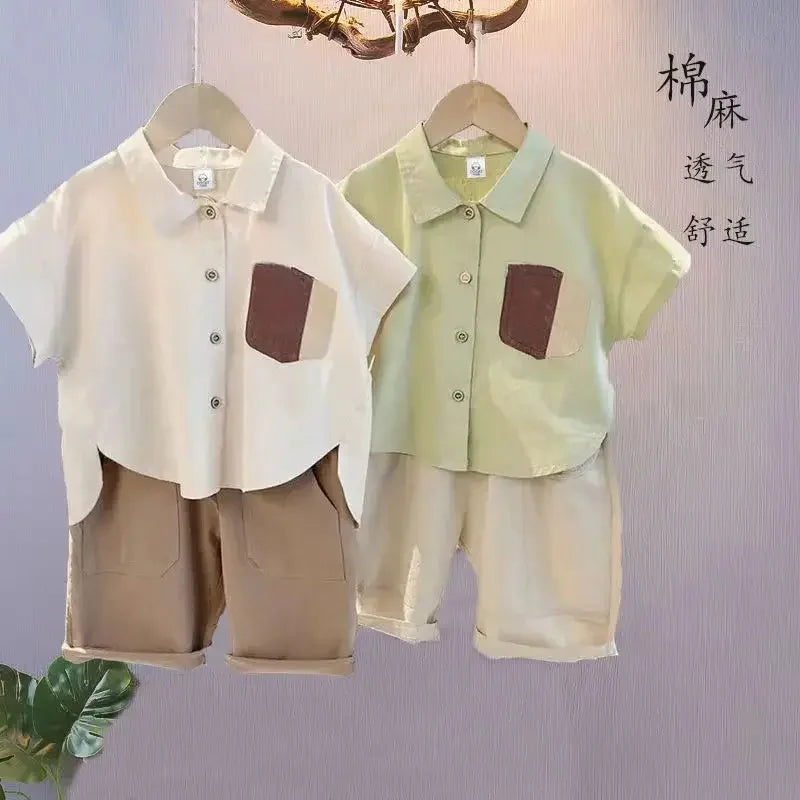 Fashion Summer Teenage Boy Clothes Boys Hiphop Korean Casual T-Shirt Shorts 2Pcs Sets Funny Cartoon Suit