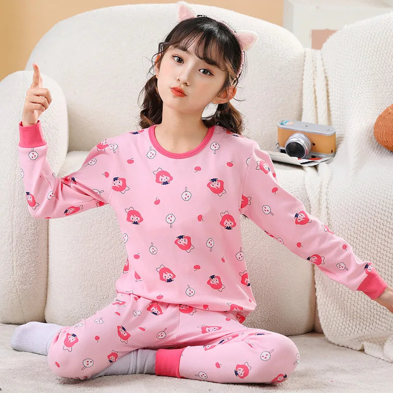 Autumn Children Home Clothes Set Boys and Girls Long-sleeved Pajamas