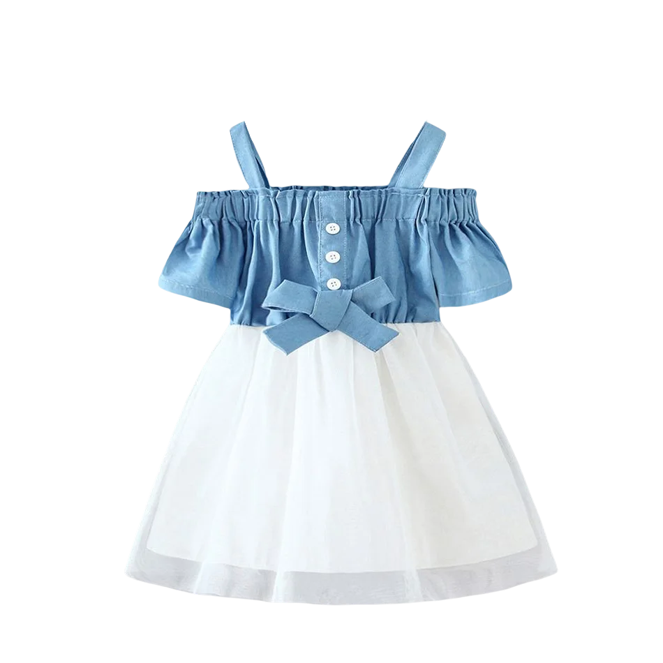 Girl Dresses Long Sleeve Denim Dress For Girls Clothing Tutu Ball Gown Party Dress Spring Autumn Baby Clothes