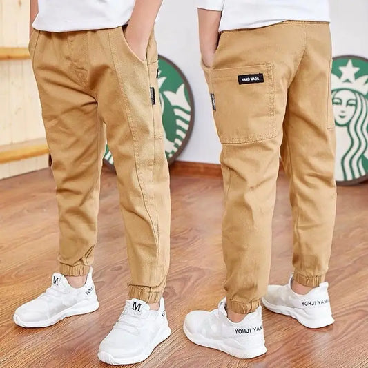 Kids Sports Pants Cotton Boys Pants Spring Teenage Kids Trousers For Boys Clothes Elastic Waist Long Pants