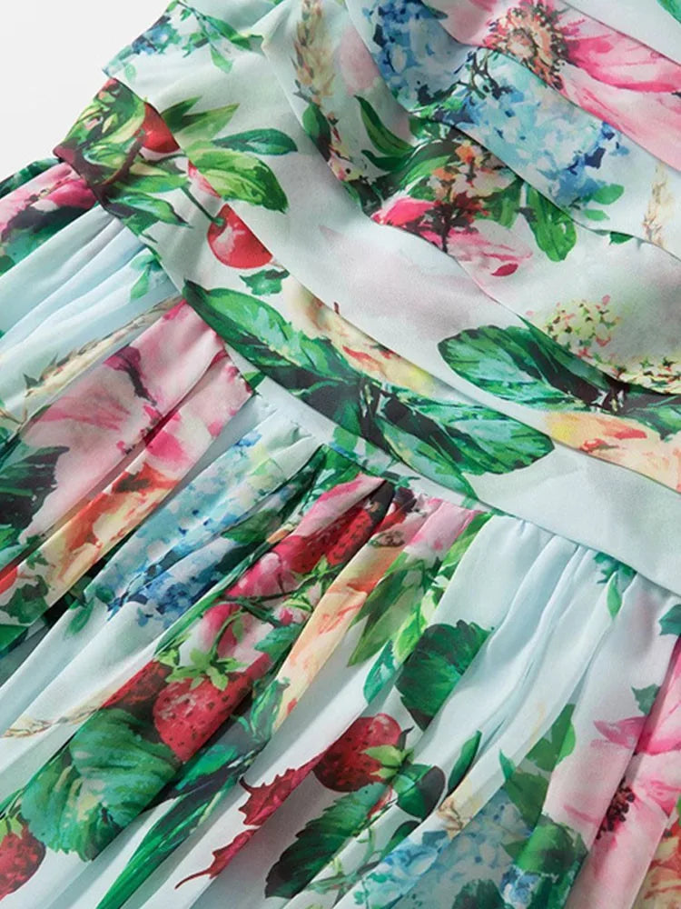 Sleeveless Party Dresses Autumn Female Chic Club Evening Vestidos Women Elegant Backless Flower Print Maxi Dress Square Neck