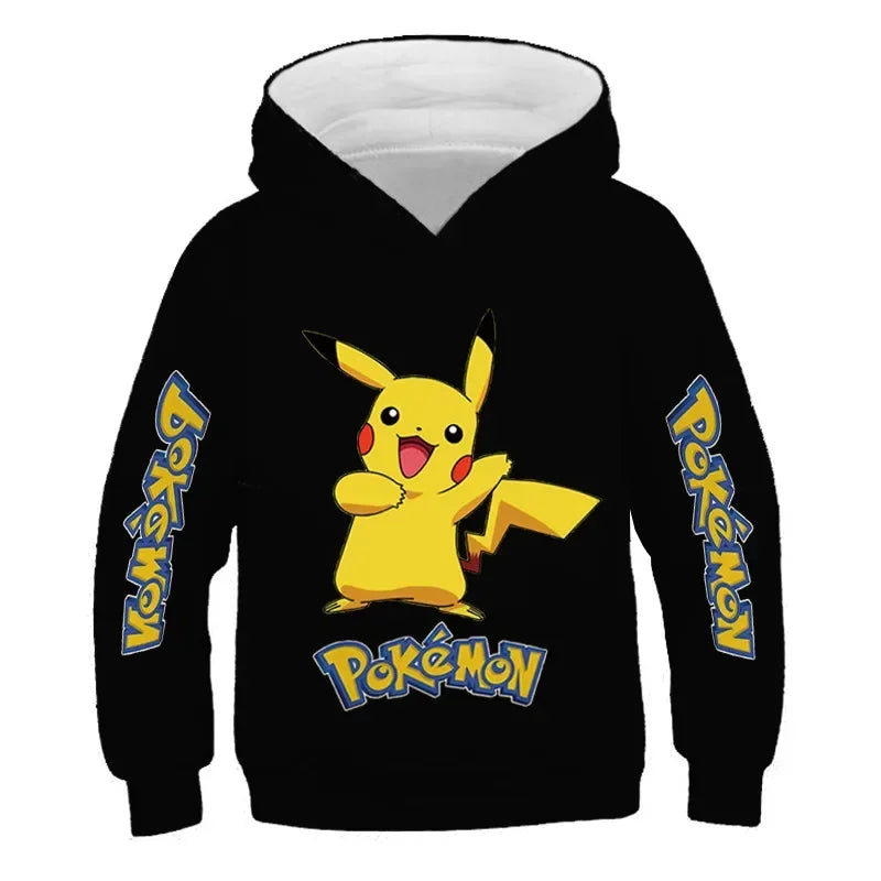 Kids Cotton Pokemon Hoodies Pikachu Sweatshirt Long Sleeve Children Clothes Boys/Girl Cool Cute Kids  Tops