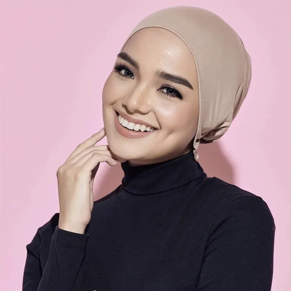 Jersey Soft Modal Muslim Turban Hat Inner Hijab Caps Islamic Underscarf Bonnet India Hat Female Headwrap Turbante Mujer