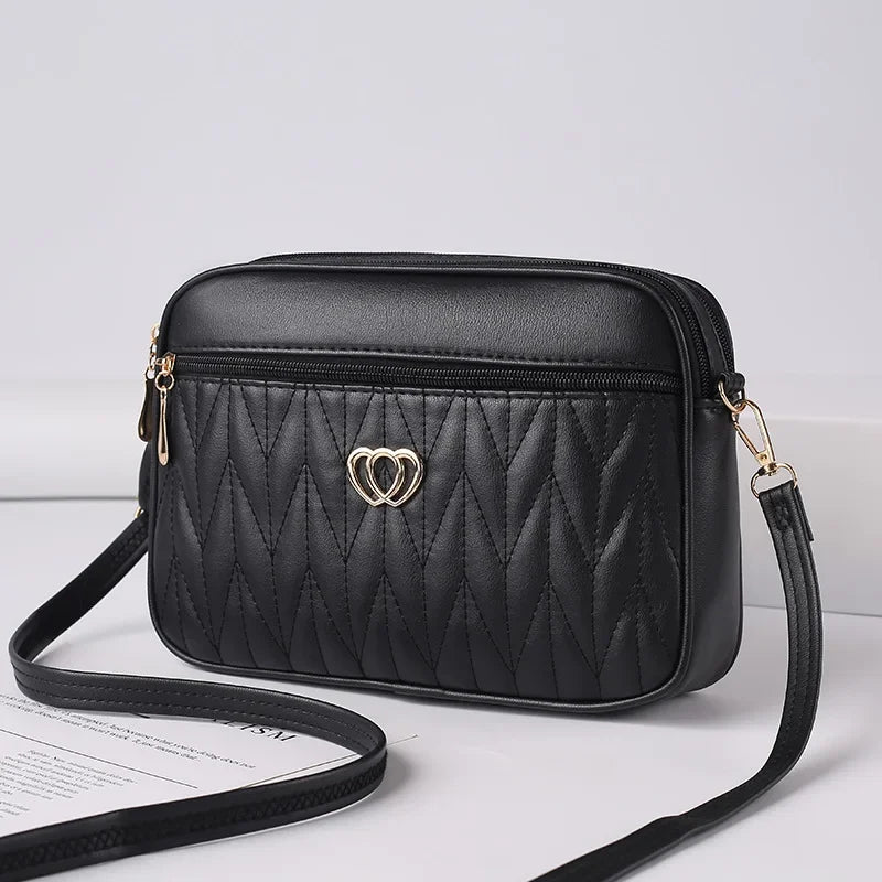 Crossbody Small Messenger Bag Simple and Advanced Fashion Ladies Shoulder Handbag Women's Lingge High Capacity Purse