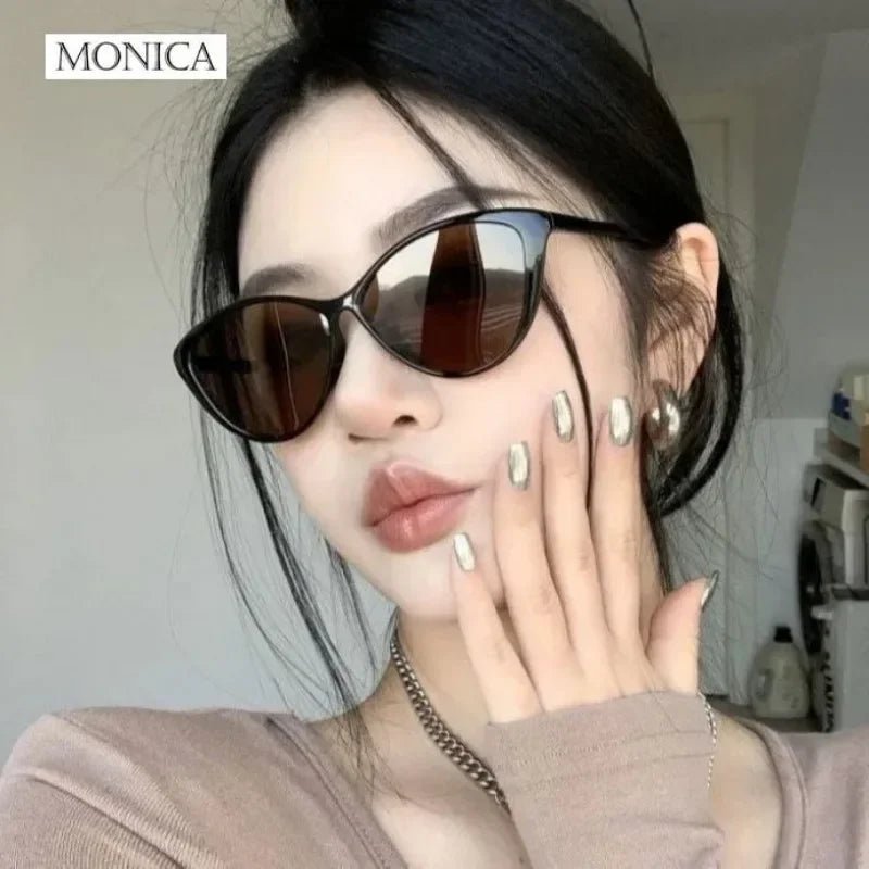 Small Frame Vintage Cat Eye Sunglasses Polygon Women Men Shades Retro Cat Eye Sun Glasses Anti UV Travel  Eyewear for Female
