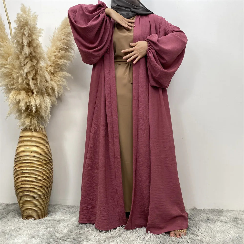 Kaftan Open Abaya Islam Dress Muslim Women Kimono Eid Black Long Robe Marocain Caftan Kimono Cardigan Jalabiya