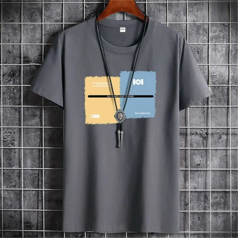 Short Sleeve T-shirt for men  O-neck Cotton t shirt Comfortable Casual Men's Clothes Graphic Printing Summer Male t-shirts