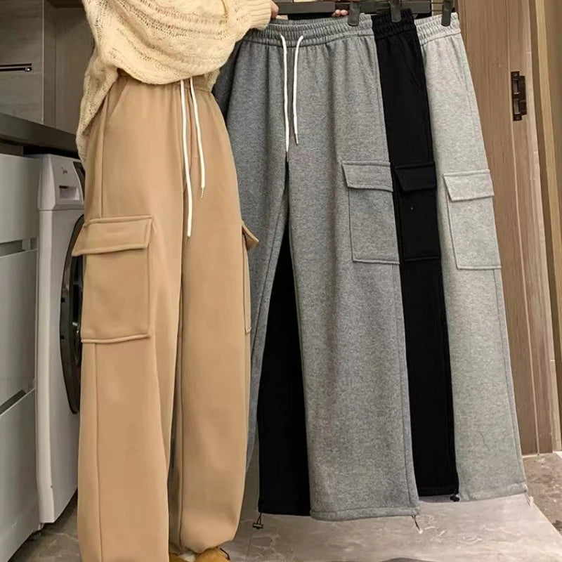 Women's  New  High Waist Loose Slim Wide Leg Pants for Workwear Trousers Casual Leggings