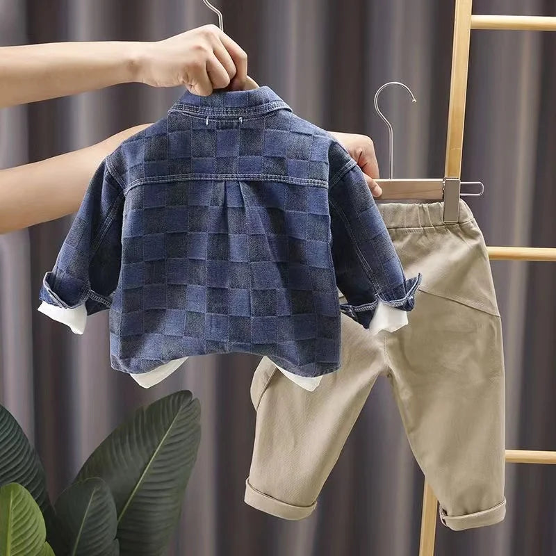 Kid Boys Autumn Suit New Spring Autumn Children Sets Children Clothing Boys Jacket +T-shirt Pants 3 PCS