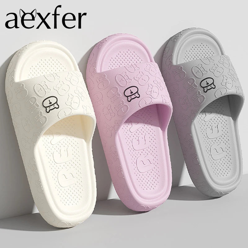 EVA Summer Women Fashion Cute Outdoor Non-Slip Rubber Slippers Indoor Soft Sole Couple Graffiti Sandals Male Beach Shoe
