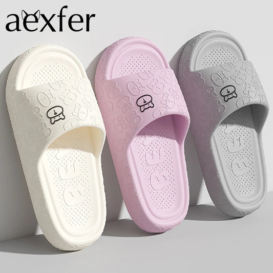 EVA Summer Women Fashion Cute Outdoor Non-Slip Rubber Slippers Indoor Soft Sole Couple Graffiti Sandals Male Beach Shoe