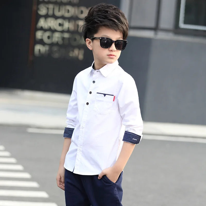 Teenager Kids Boys Clothes Children Shirts Fashion School Casual Tops Cotton Boys Shirts