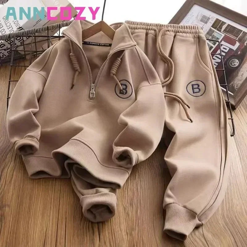 Spring Autumn Boys Girls Clothing Set Long Sleeve Sweatshirt Coat+Trousers Sport Suit 2Pcs  baby boy clothes wear resistant