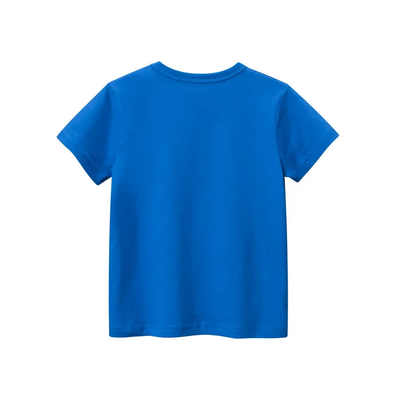 Cartoon Excavator Shirts Boys  Summer New Children's Clothing Kids Short Sleeve T-shirt Cotton Boys' Tops