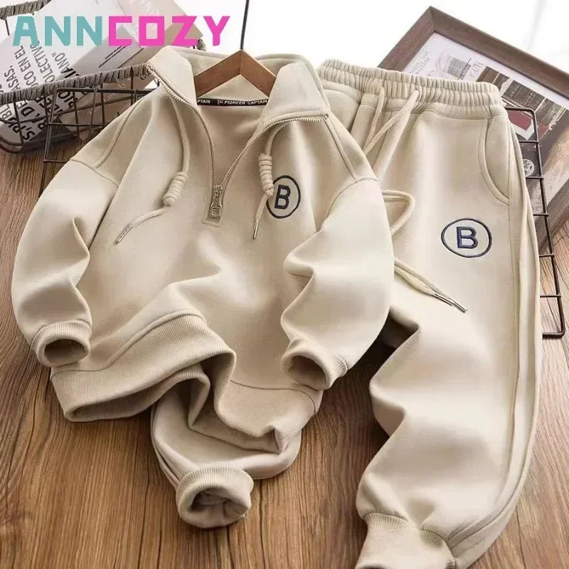 Spring Autumn Boys Girls Clothing Set Long Sleeve Sweatshirt Coat+Trousers Sport Suit 2Pcs  baby boy clothes wear resistant
